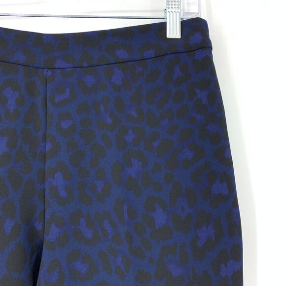 Kate Spade New York Women's Size 6 Leopard Print Side Zip Pants Black/Blue - Picture 4 of 7